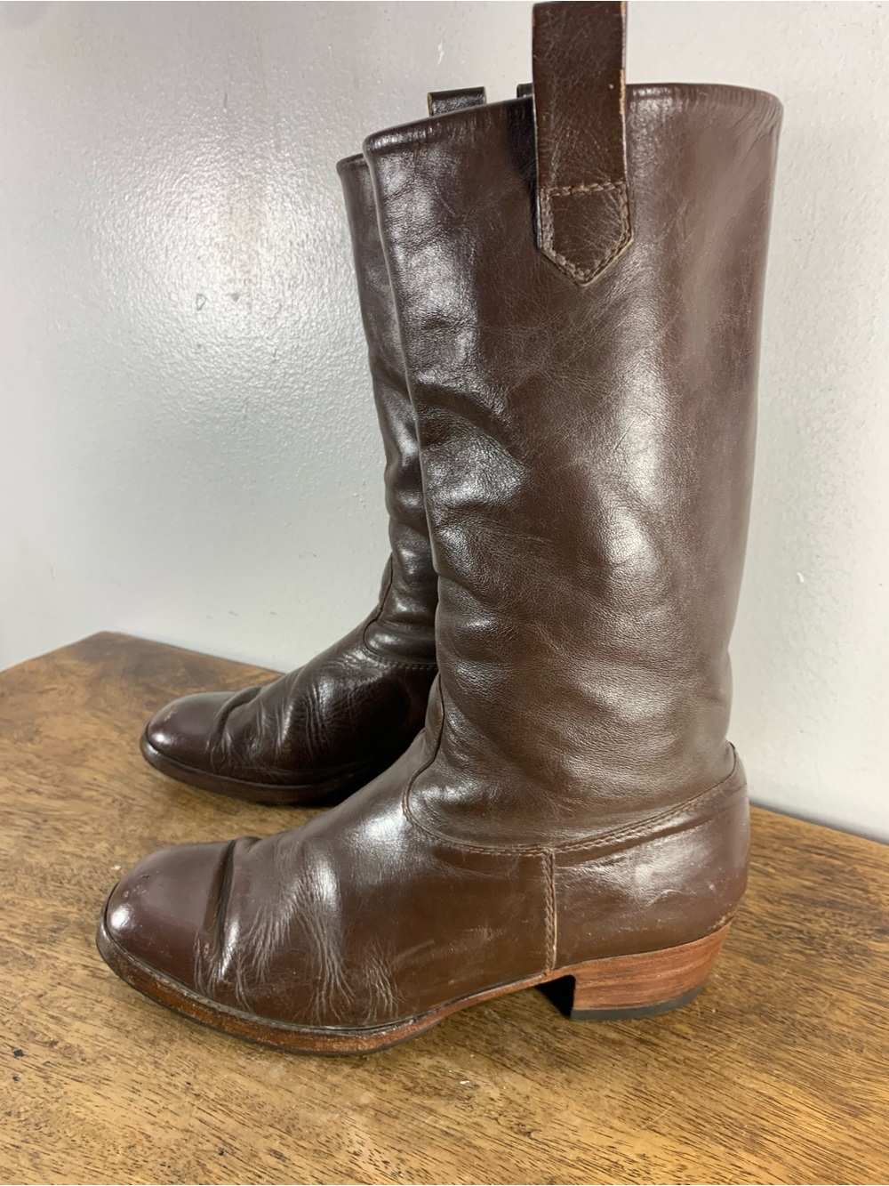 Vintage 70s ranger cowboy riding style unisex leather boots